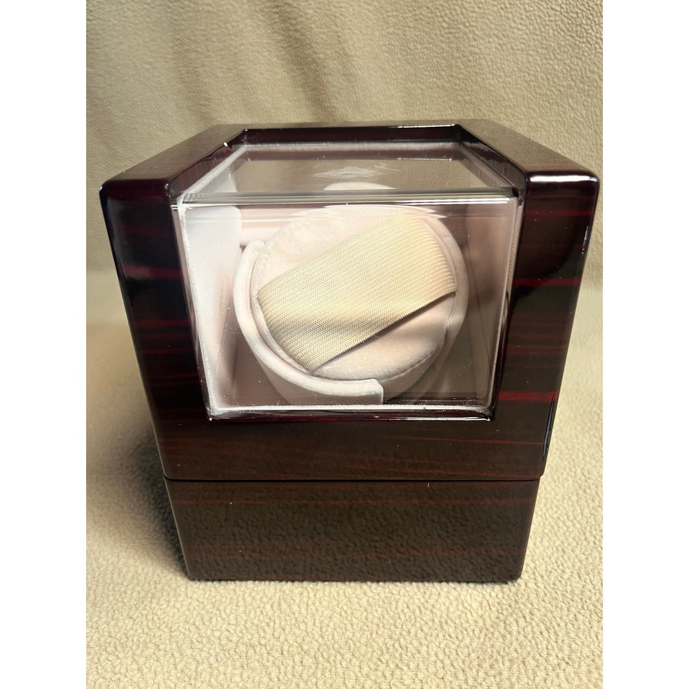 Chiyoda Single Automatic Watch Winder Mahogany Wood Gloss Finish Quiet Motor - Picture 11 of 16